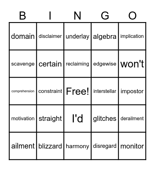GPSF 2026 Structured Literacy Bingo Card