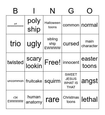 dandy's world art bingo card! Bingo Card