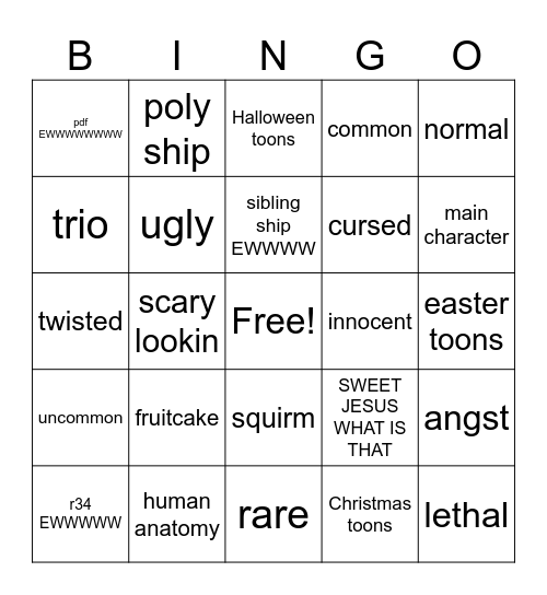 dandy's world art bingo card! Bingo Card