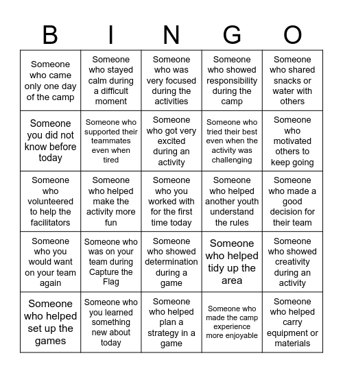 BINGO Card