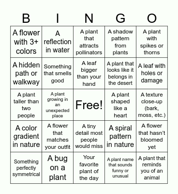 Photo Bingo!!! Bingo Card
