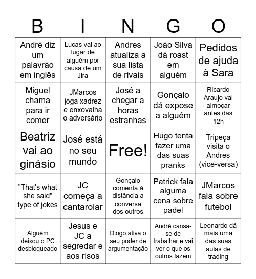 Daily CDPHY Bingo Card