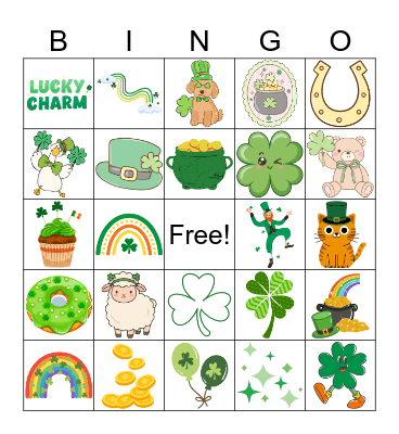 St Patrick's Day Bingo Card