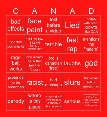tom mcdonalds Bingo Card