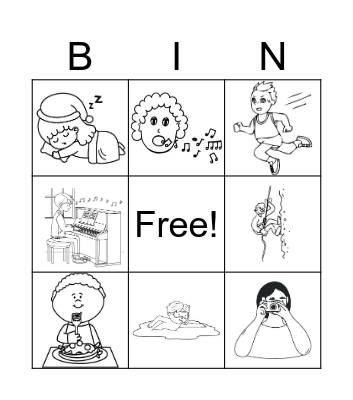 ACTION VERBS Bingo Card