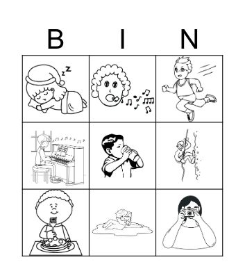 ACTION VERBS Bingo Card