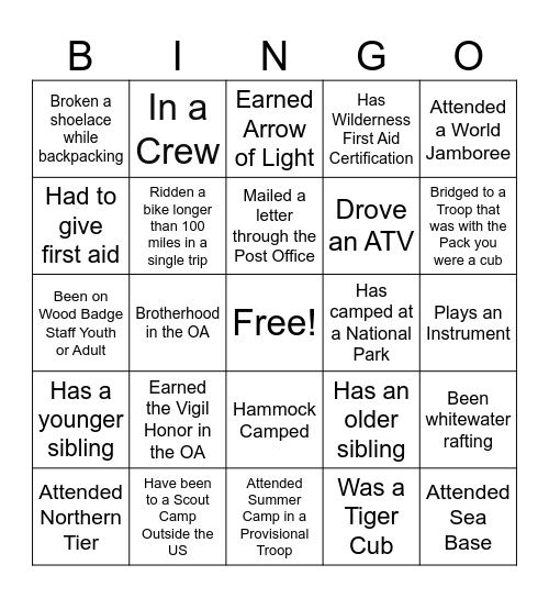 NYLT 2026 SD1 Bingo Card