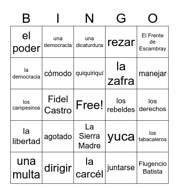 La Casa Dividida C 1-3 Bingo Card