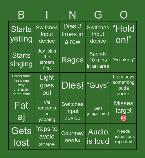 Aj’s Challenge😏 Bingo Card