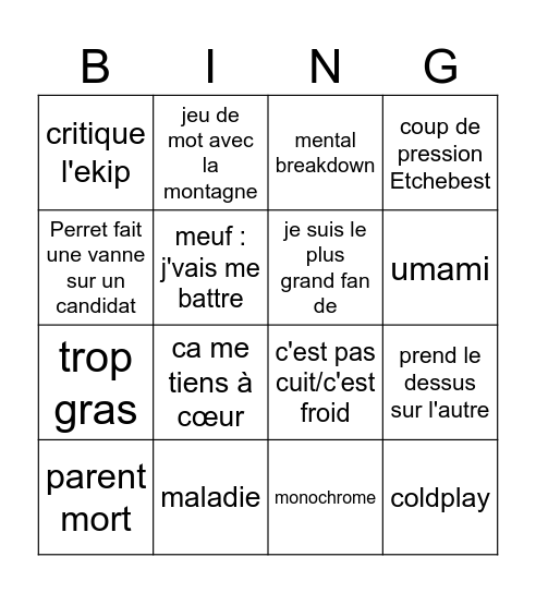 Bingo Card