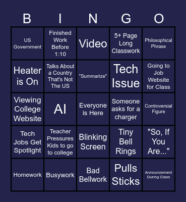 CFM Bingo Card