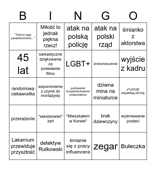 LAKARNUMOWE Bingo Card
