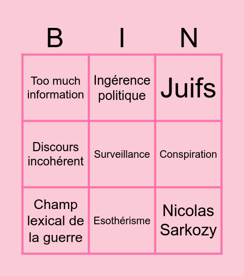 FOU DE LA GARE Bingo Card