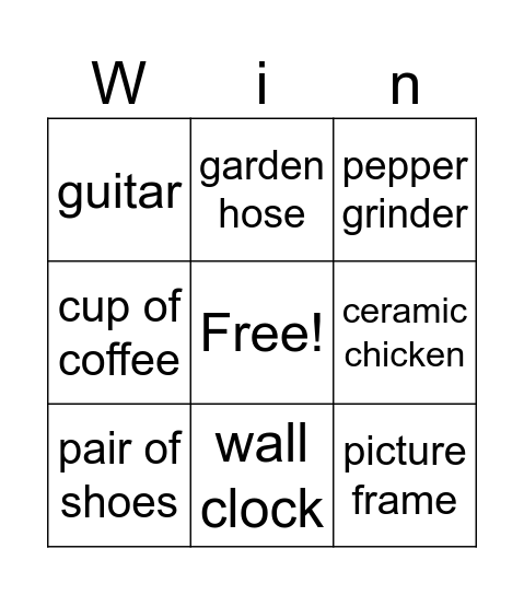 Parisi Bingo Card
