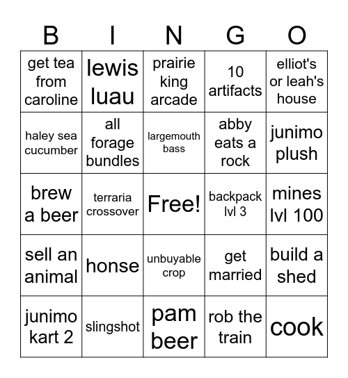 stamanda Bingo Card