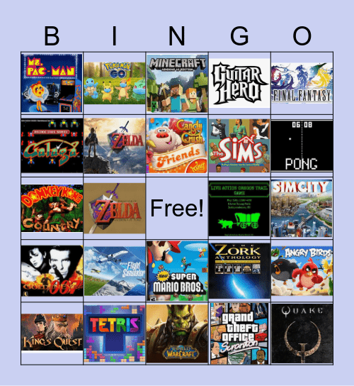 Video Games Bingo Card
