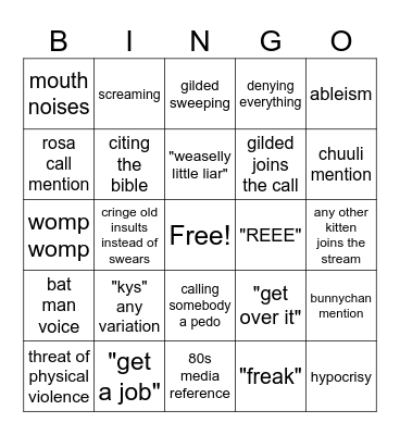 Lio Stream Bingo Card