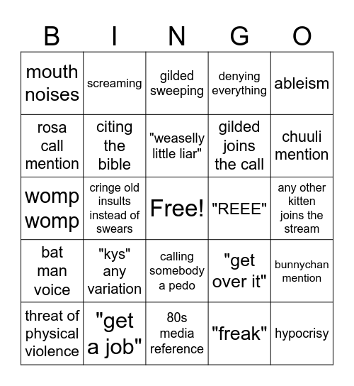 Lio Stream Bingo Card