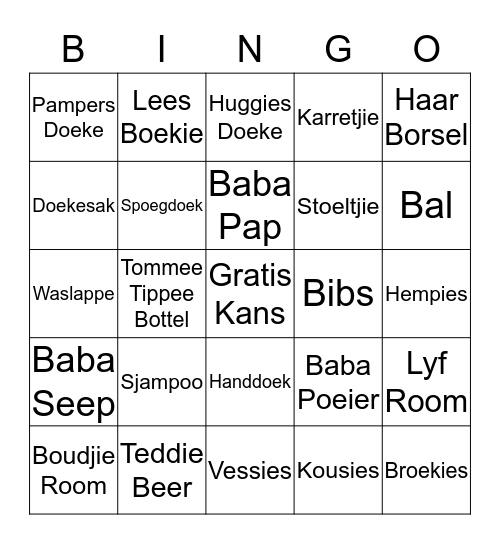 Baba Hanro Bingo Card