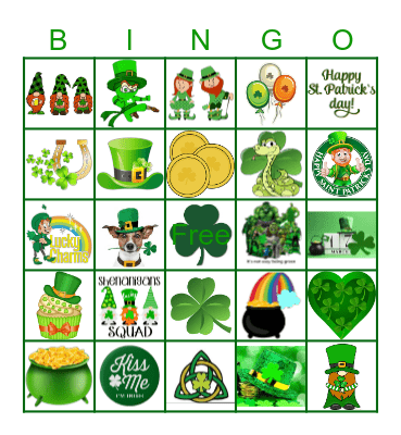 Happy St. Patricks Day Bingo Card