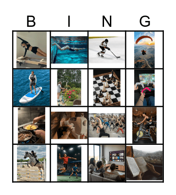 Hobbies Bingo Card