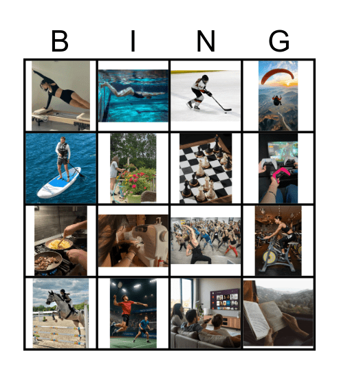 Hobbies Bingo Card
