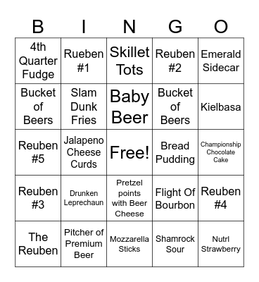 St. Pattys LTO BINGO Card
