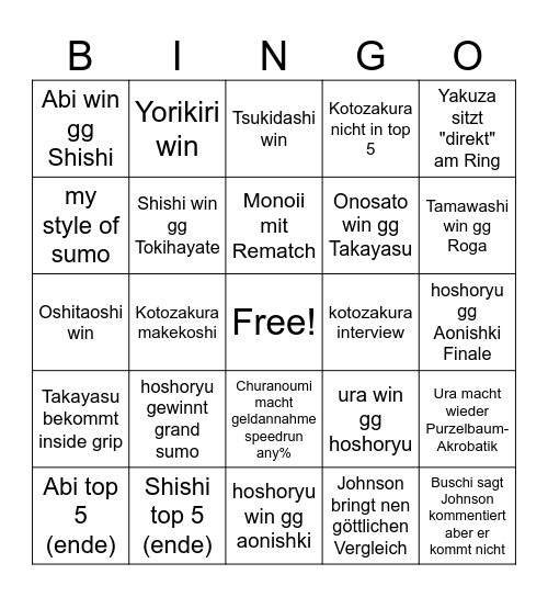 Martin Hatsu Bascho 2026 Bingo Card
