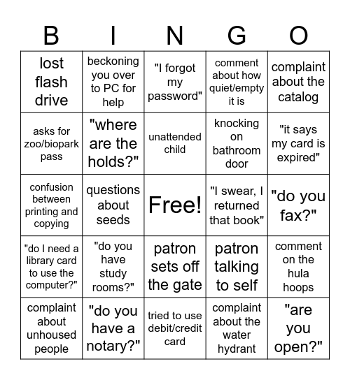 San Pedro Bingo Card