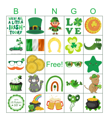 St. Patrick's Day Bingo Card