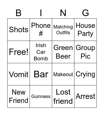 St Patty’s 2026 Bingo Card
