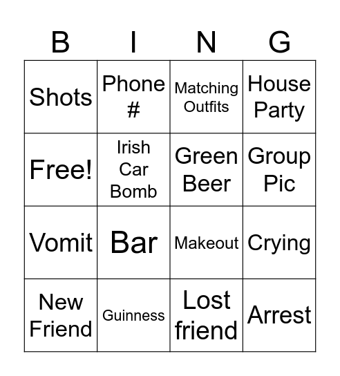 St Patty’s 2026 Bingo Card