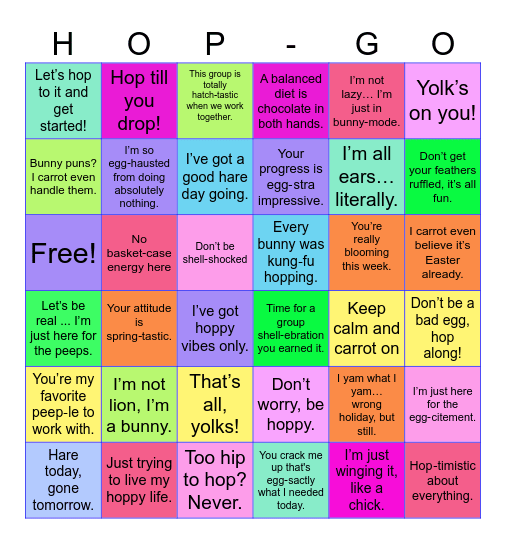 Let’s get this hop‑ping - Easter Bingo time! Bingo Card
