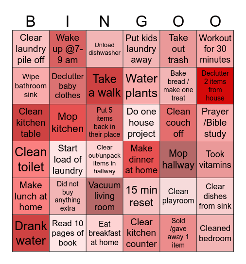 Daily motivation Bingo Card