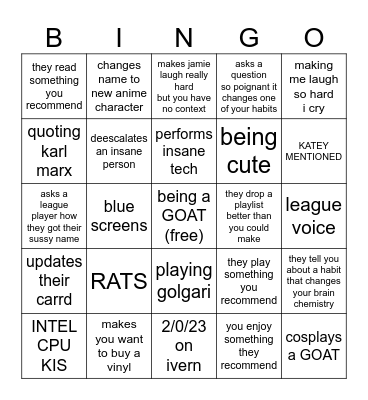 bas bingo Card