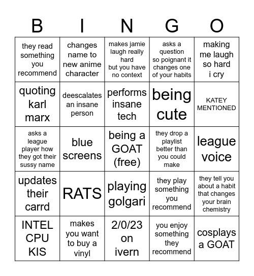 bas bingo Card