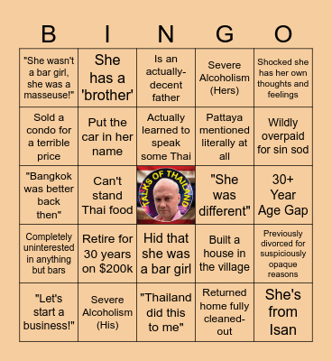 Talks of Thailand Bingo Card