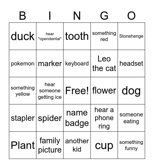 SCAVENGER HUNT BINGO Card