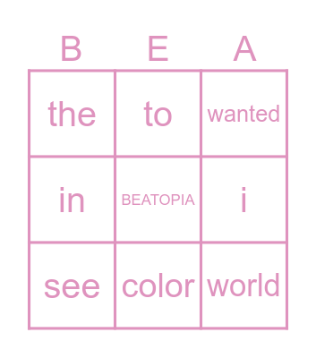 take a bite Bingo Card