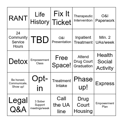 KCDDC Bingo Card