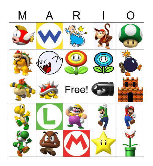 MARIO Bingo Card