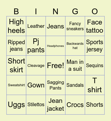 Football dinner Bingo Card