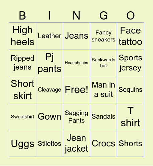 Football dinner Bingo Card