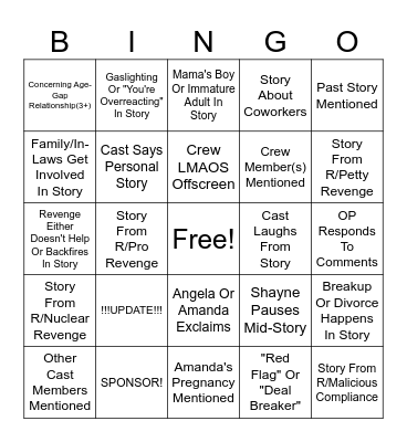 SRRS Bingo Card