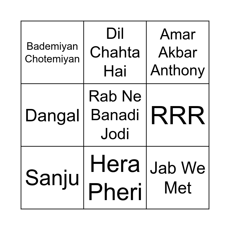 Bingo Card