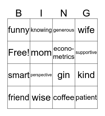 Carolyn's Birthday Bingo Card