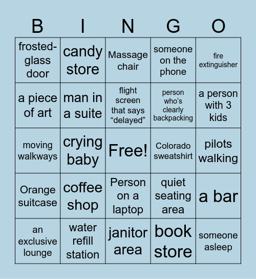 Airport Bingo! Bingo Card