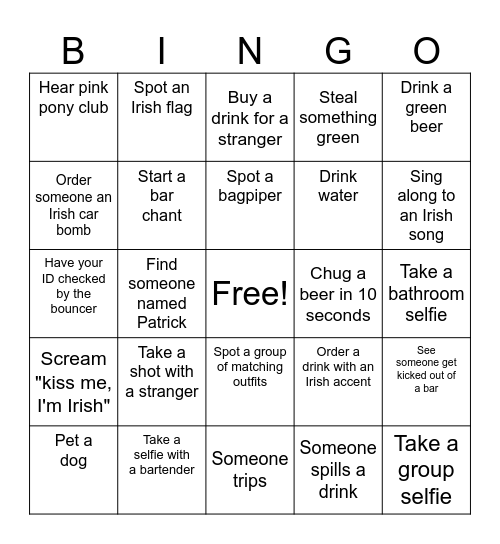 ST PATRICK’S DAY BINGO 2026 Bingo Card