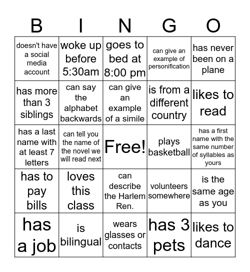 Find Someone Who... Bingo Card