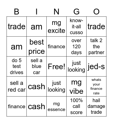 Saturday is for sales Bingo Card